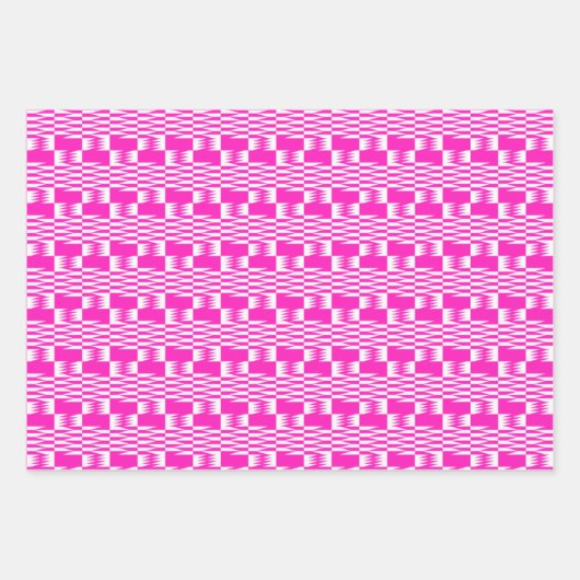 Feuille De Papier Cadeau Fuchsia Pink Kente Ensemble de 3 (Devant 2)