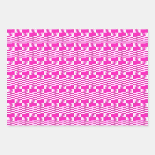 Feuille De Papier Cadeau Fuchsia Pink Kente Ensemble de 3 (Devant)