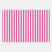 Feuille De Papier Cadeau Fuchsia White Stripes Motif géométrique (Devant 3)