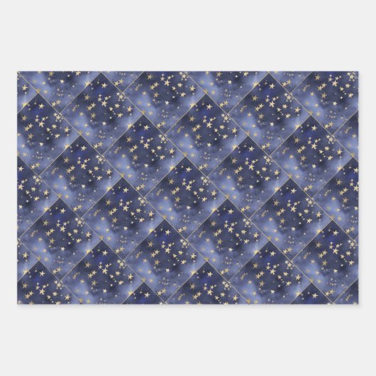 Feuille De Papier Cadeau Full Moon over Reindeer With Sleigh (Devant 3)