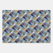 Feuille De Papier Cadeau Full Moon over Reindeer With Sleigh (Devant)