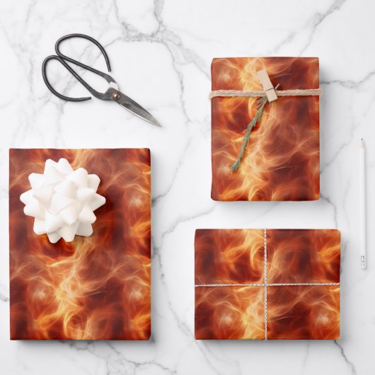 Feuille De Papier Cadeau Fumée Orange (Recto)