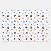 Feuille De Papier Cadeau Fun Airplane Travel Motif Flat (Devant)