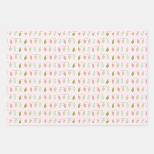 Feuille De Papier Cadeau Fun and Modern Christmas Lumières Noël (Devant)
