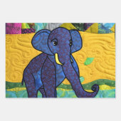 Feuille De Papier Cadeau Fun Baby Elephant - Quilt Like Design (Devant 2)