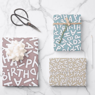Feuille De Papier Cadeau Fun Bold Joyeux Anniversaire Fête