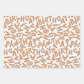 Feuille De Papier Cadeau Fun Bold Joyeux Anniversaire Fête (Devant)