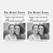 Feuille De Papier Cadeau Fun Bridesmaid Proposition Newspaper Flower Bouque (Devant 2)