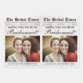 Feuille De Papier Cadeau Fun Bridesmaid Proposition Newspaper Flower Bouque (Devant 2)