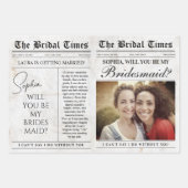 Feuille De Papier Cadeau Fun Bridesmaid Proposition Newspaper Flower Bouque (Devant)