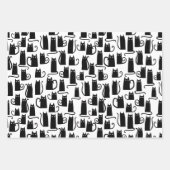 Feuille De Papier Cadeau Fun Chat Noir (Devant)