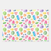 Feuille De Papier Cadeau Fun coloré Tutti Fruitti Tropical (Devant)