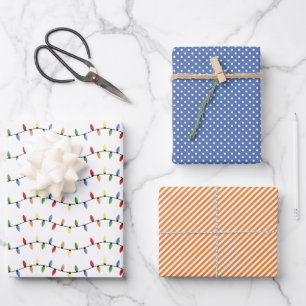 Feuille De Papier Cadeau Fun Colorful Festif Party String Motif
