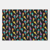 Feuille De Papier Cadeau Fun Melty Summer Goth Crâne Crème glacée bijou noi (Devant 2)