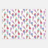Feuille De Papier Cadeau Fun Melty Summer Goth Crâne glace crème pastel bla (Devant 3)