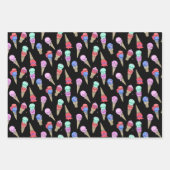 Feuille De Papier Cadeau Fun Melty Summer Goth Crâne glace crème pastel noi (Devant 2)