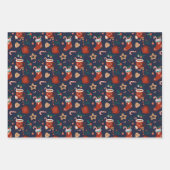 Feuille De Papier Cadeau Fun Noël Stockings et Traitements (Devant 3)