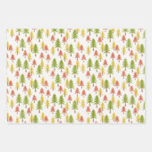 Feuille De Papier Cadeau Fun Red Green Jaune Abstrait Pine Tree Motif (Devant)