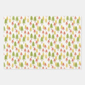 Feuille De Papier Cadeau Fun Red Green Jaune Abstrait Pine Tree Motif (Devant)