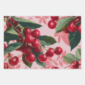 Feuille De Papier Cadeau Fun Retro 'Cherry Pop' Rose (Devant 2)