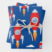Feuille De Papier Cadeau Fun Rocket de vaisseau spatial (En situation)