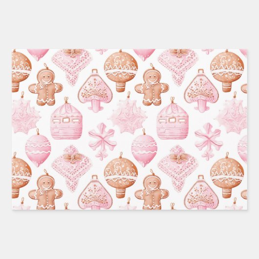 Feuille De Papier Cadeau Fun Rose Noël Sweet Traitements (Devant 2)