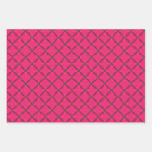 Feuille De Papier Cadeau Fun Rose & Vert Design moderne (Devant)