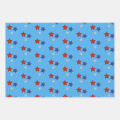 Feuille De Papier Cadeau Fun Rouge Blanc et Bleu Conçu (Devant 2)