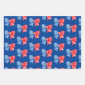 Feuille De Papier Cadeau Fun Rouge Blanc et Bleu Conçu (Devant)