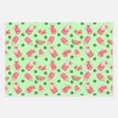 Feuille De Papier Cadeau Fun Summer Watermelon Boissons et Popsicles (Devant 3)