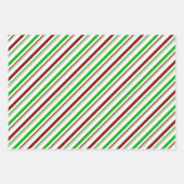 Feuille De Papier Cadeau Fun Vert, Blanc, Rouge Grandes Motifs (Devant)