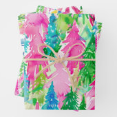 Feuille De Papier Cadeau Funky Bright Thème de Noël (En situation)