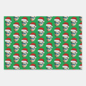 Feuille De Papier Cadeau Funky Custom Face Photo Père Noël Casquette Noël (Devant 2)