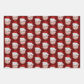 Feuille De Papier Cadeau Funky Custom Face Photo Père Noël Head Christmas (Devant 3)