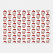 Feuille De Papier Cadeau Funky Custom Face Photo Père Noël Head Christmas (Devant)