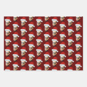 Feuille De Papier Cadeau Funky Custom Face Photo Santa Hat Noël (Devant 3)