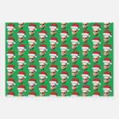 Feuille De Papier Cadeau Funky Custom Face Photo Santa Hat Noël (Devant 2)