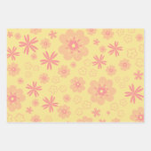 Feuille De Papier Cadeau Funky Floral Retro Motif (Devant 2)