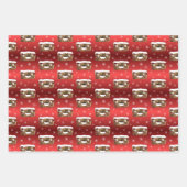 Feuille De Papier Cadeau Funky Noël Fruitcake Motif Rouge (Devant 2)