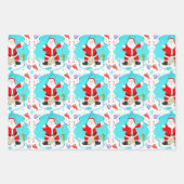 Feuille De Papier Cadeau Funky Père Noël Pêche Sur Glace Avec Motif Ours Po (Devant)