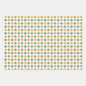 Feuille De Papier Cadeau Funky Retro Nordic Turquoise Orange Snowflake Ho H (Devant)