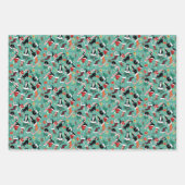 Feuille De Papier Cadeau Funny Cat Holiday Trio (Devant)