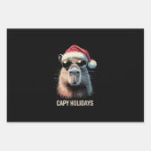 Feuille De Papier Cadeau Funny Christmas Capy Holidays Xmas Capybara (Devant)