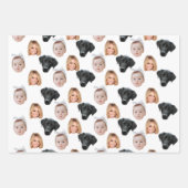 Feuille De Papier Cadeau Funny Custom Face Photo Famille Face 3 Photos (Devant)