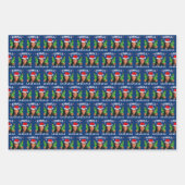 Feuille De Papier Cadeau Funny Kamala Harris 2024 Noël Vert (Devant 2)