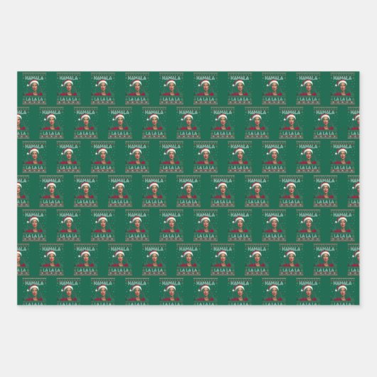 Feuille De Papier Cadeau Funny Kamala Santa Claus Noël Vilain Cadeau (Devant 3)