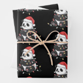 Feuille De Papier Cadeau Funny Panda Christmas Animal Lights Lover (En situation)