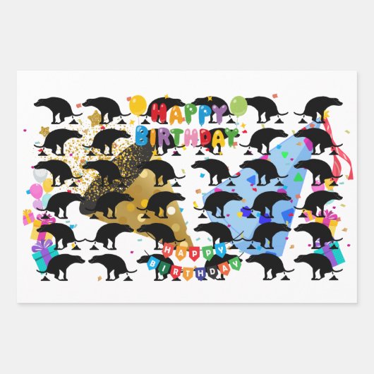 Feuille De Papier Cadeau Funny Pooping Chien Fête d'anniversaire (Devant 3)