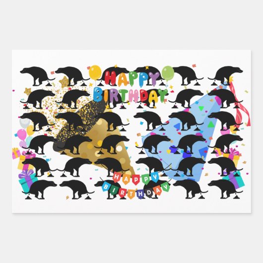 Feuille De Papier Cadeau Funny Pooping Chien Fête d'anniversaire (Devant 2)