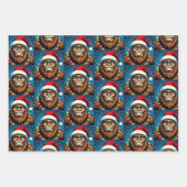 Feuille De Papier Cadeau Funny Pop Art Bigfoots Christmas (Devant 3)